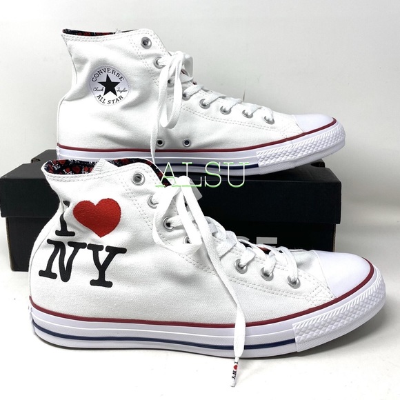 Converse Ctas High Top Canvas I ❤️ NY White Men’s Size 161184F - Picture 7 of 7